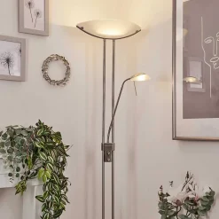 Lampadaire Urama Nickel Mat, 2 Lumieres
