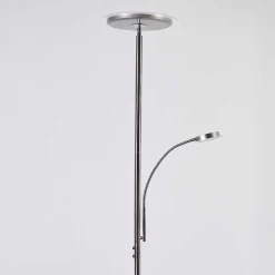 Lampadaire Wonsbek Led Nickel Mat, 2 Lumieres