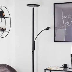 Lampadaire Wonsbek Led Noir, 2 Lumieres