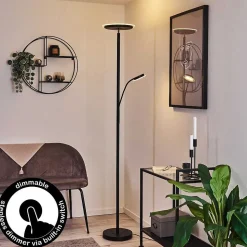 Lampadaire Wonsbek Led Noir, 2 Lumieres
