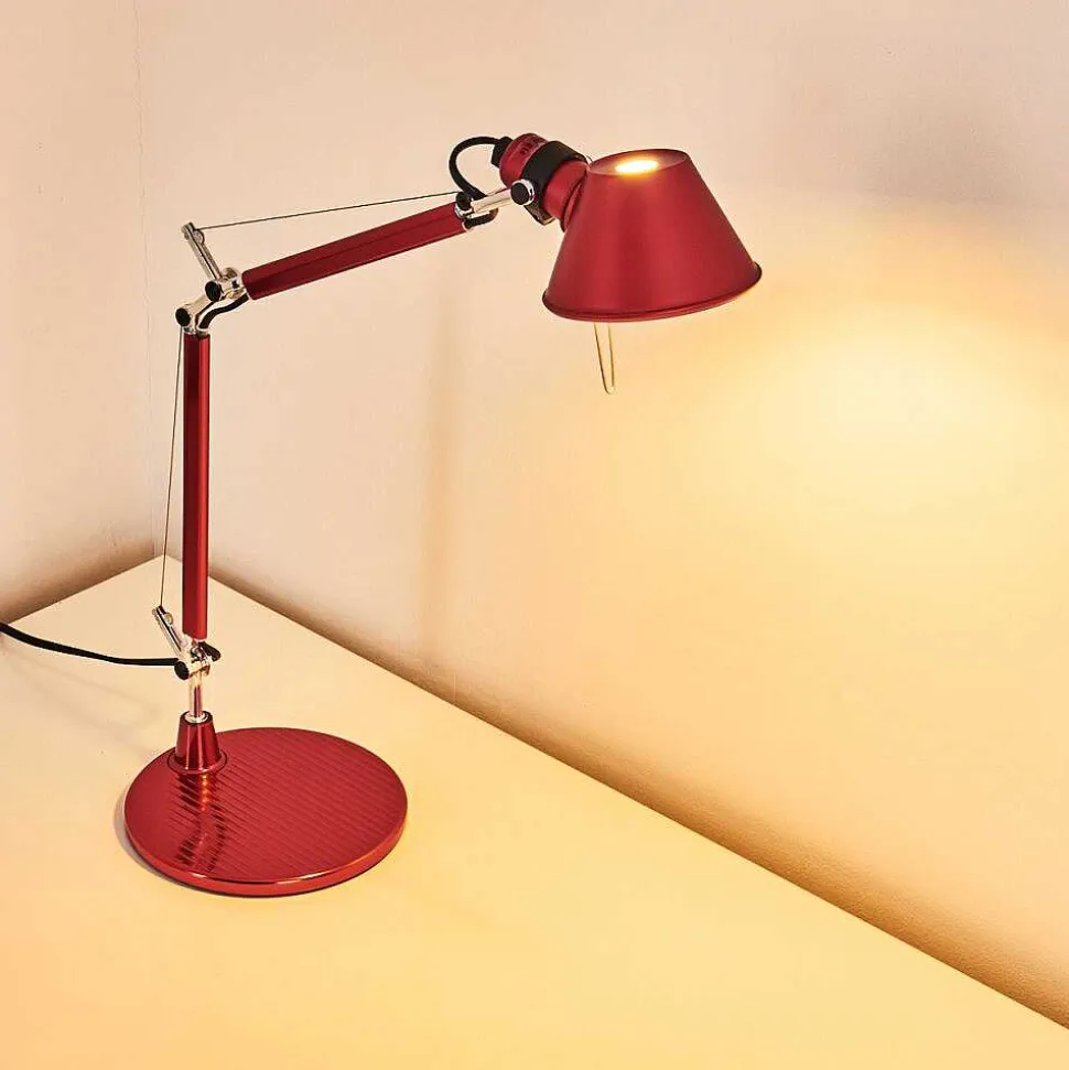 Lampe A Poser Artemide Tolomeo Micro Rouge, 1 Lumiere
