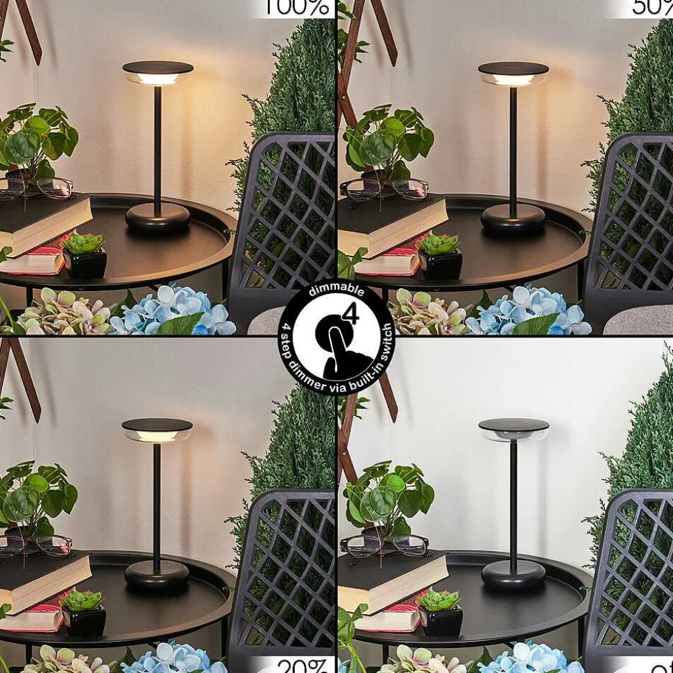 Lampe A Poser Baigorrita Led Noir, 1 Lumiere