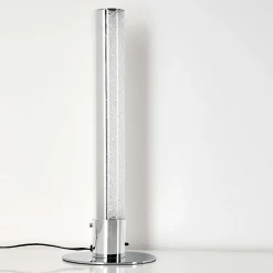 Lampe A Poser Flaut Led Chrome, 1 Lumiere, Telecommandes, Changeur De Couleurs