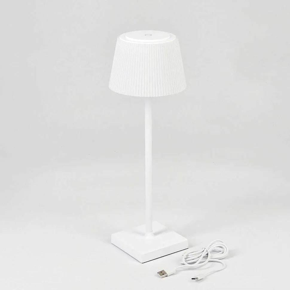 Lampe A Poser Longchamps Led Blanc, 1 Lumiere