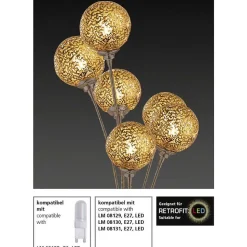 Lampe A Poser Paul Neuhaus Greta Rouille, 2 Lumieres