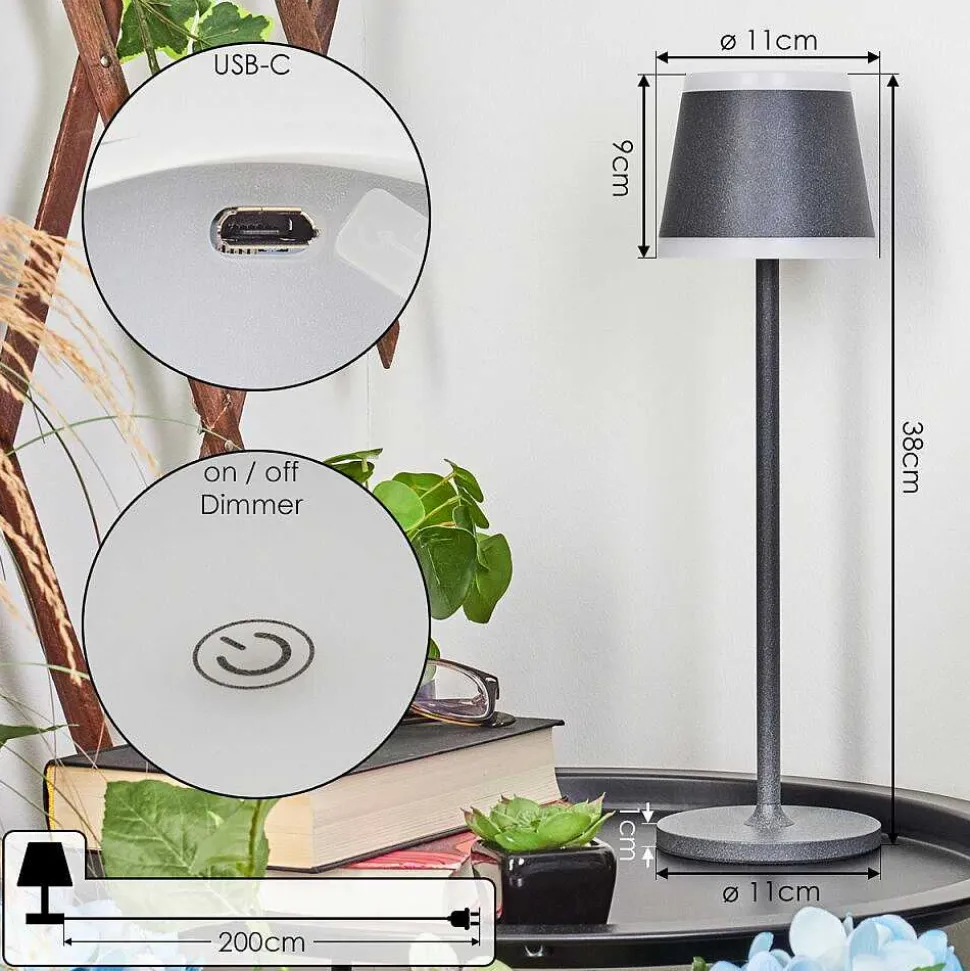 Lampe A Poser Walt Led Anthracite, 1 Lumiere