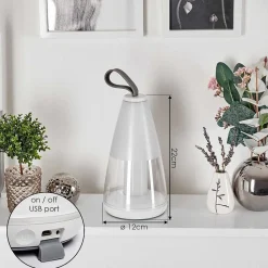 Lampe A Poser Yari Led Gris, Transparent, Blanc, 1 Lumiere, Telecommandes, Changeur De Couleurs