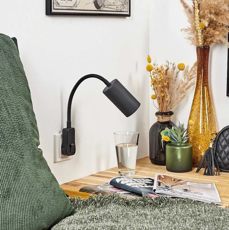 Lampe A Prise Electrique Javel Noir, 1 Lumiere
