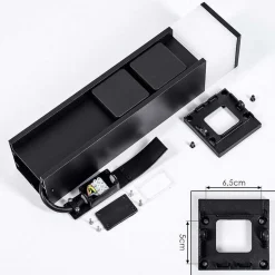Lampe A Prise Electrique Papacal Led Noir, 1 Lumiere