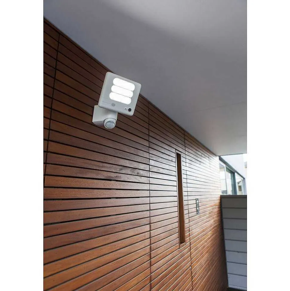 Lampe Avec Camera Lutec Esa Led Blanc, 1 Lumiere, Detecteur De Mouvement