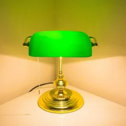 Lampe De Banquier Laiton, 1 Lumiere