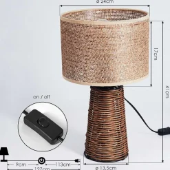 Lampe De Table Balifoudray Ecru, Noir, 1 Lumiere