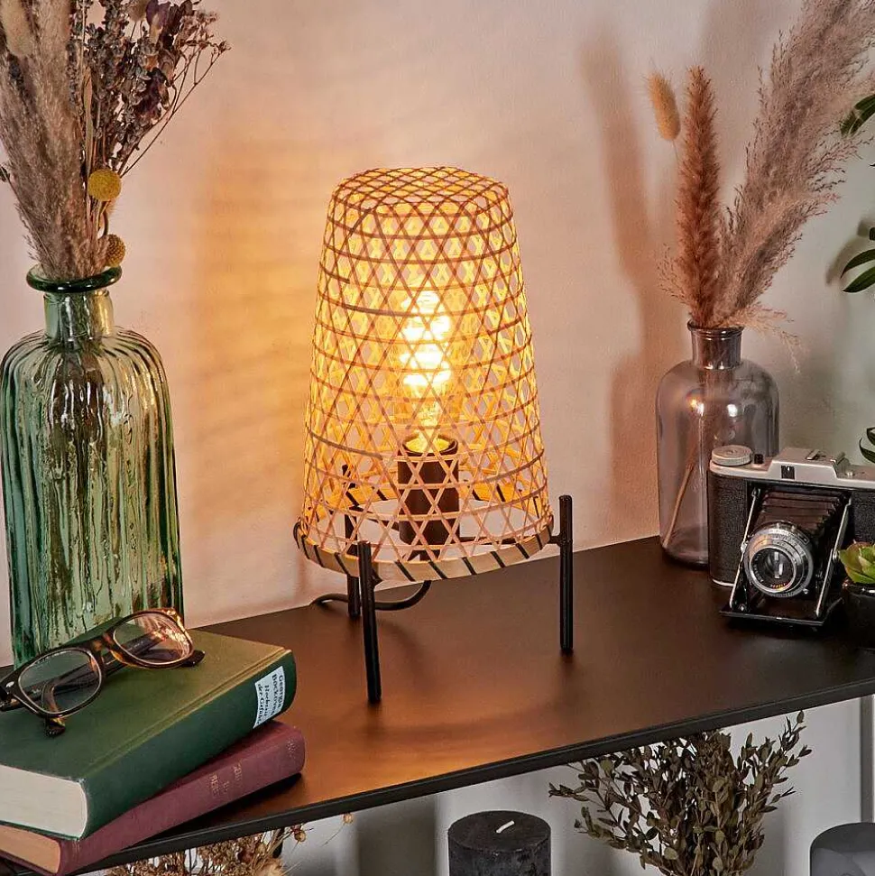 Lampe De Table Bauro Ecru, Noir, 1 Lumiere