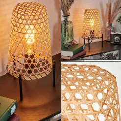 Lampe De Table Bauro Ecru, Noir, 1 Lumiere