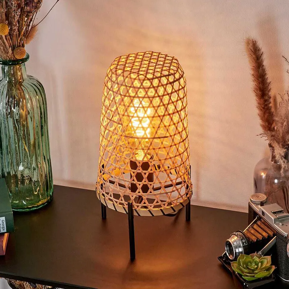 Lampe De Table Bauro Ecru, Noir, 1 Lumiere