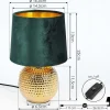 Lampe De Table Beddie Or, 1 Lumiere