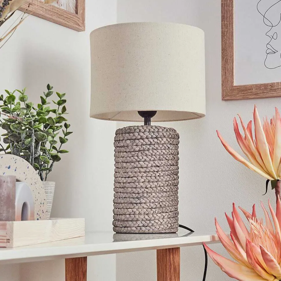Lampe De Table Dambrois Brun, Ecru, 1 Lumiere