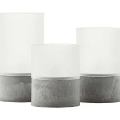 Lampe De Table Exterieure Set De 3 Brilliant Bougie Led Gris, 1 Lumiere