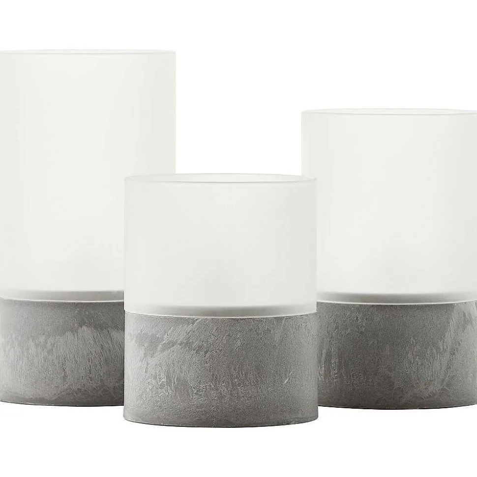 Lampe De Table Exterieure Set De 3 Brilliant Bougie Led Gris, 1 Lumiere