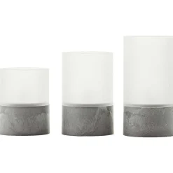 Lampe De Table Exterieure Set De 3 Brilliant Bougie Led Gris, 1 Lumiere