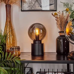 Lampe De Table Flawil Noir, 1 Lumiere