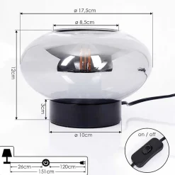 Lampe De Table Haikala Noir, 1 Lumiere