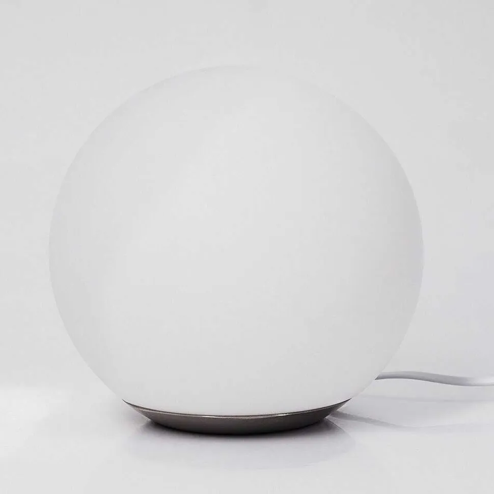 Lampe De Table Idual Dahlia Led Nickel Mat, 1 Lumiere, Telecommandes, Changeur De Couleurs
