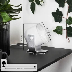 Lampe De Table Idual Lilac Led Argente, 1 Lumiere, Telecommandes, Changeur De Couleurs
