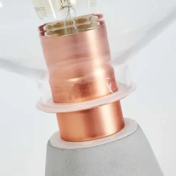 Lampe De Table Jaen Gris, Cuivre, 1 Lumiere