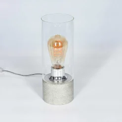 Lampe De Table Kumotu Chrome, Gris, 1 Lumiere