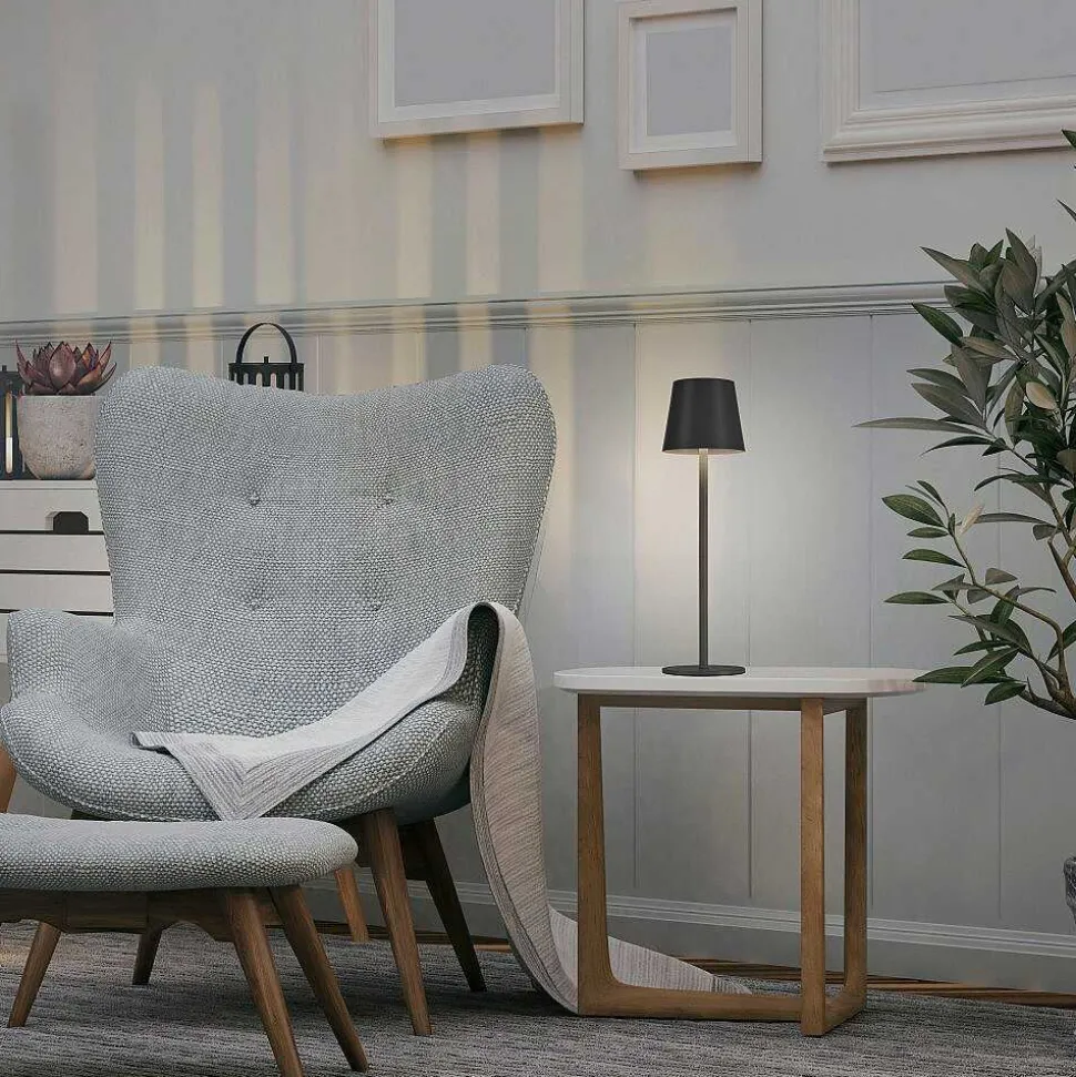Lampe De Table Leuchten-Direkt Euria Led Noir, 1 Lumiere