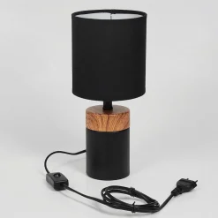 Lampe De Table Lorrain Couleur Bois, 1 Lumiere