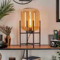 Lampe De Table Manzano Noir, 1 Lumiere