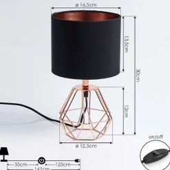Lampe De Table Marang Cuivre, 1 Lumiere