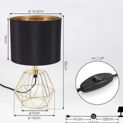 Lampe De Table Marang Laiton, 1 Lumiere