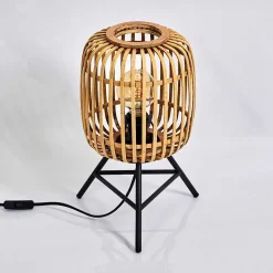 Lampe De Table Mongolei Noir, 1 Lumiere