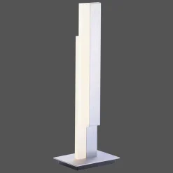 Lampe De Table Paul Neuhaus Q-Tower Led Aluminium, 2 Lumieres, Telecommandes