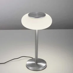 Lampe De Table Paul Neuhaus Q-Etienne Led Acier Brosse, 1 Lumiere, Telecommandes