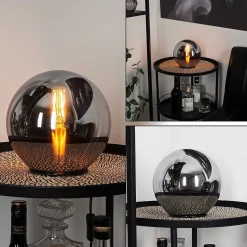Lampe De Table Recoutas Noir, 1 Lumiere