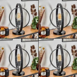 Lampe De Table Tercel Noir, 1 Lumiere