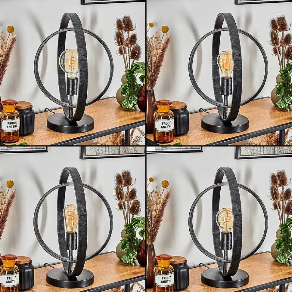 Lampe De Table Tercel Noir, 1 Lumiere