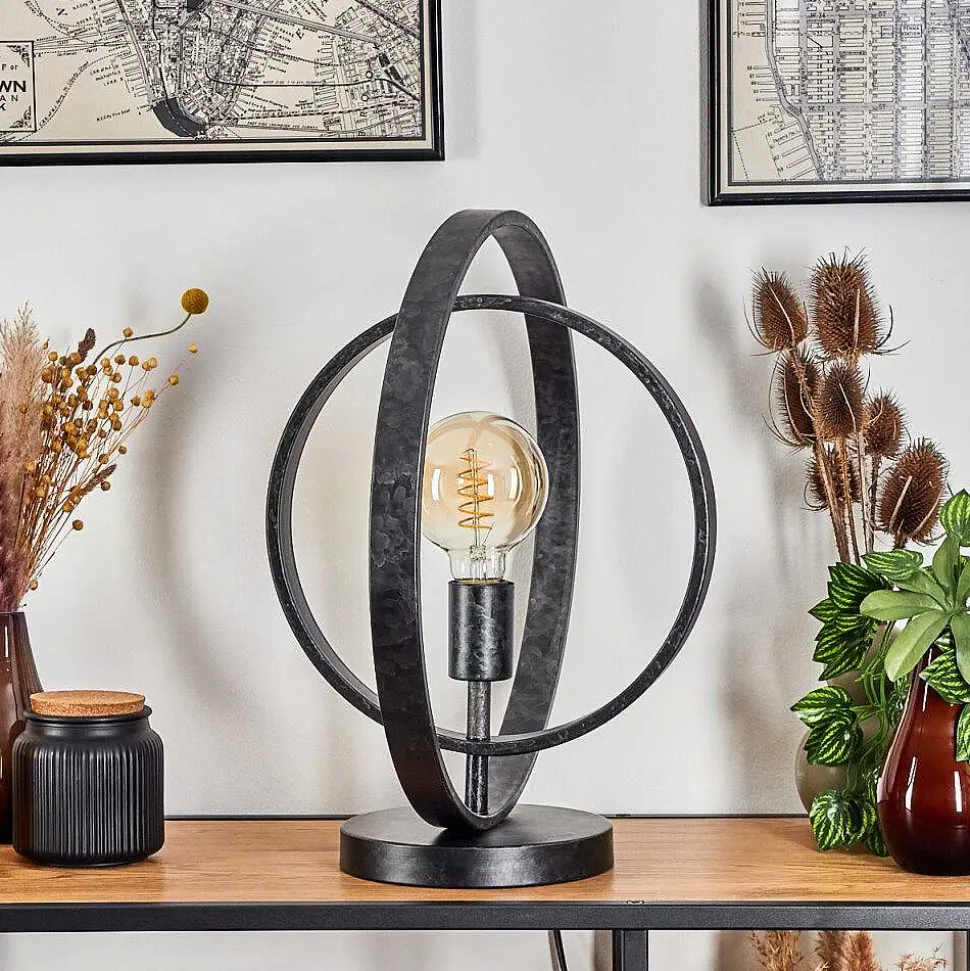 Lampe De Table Tercel Noir, 1 Lumiere