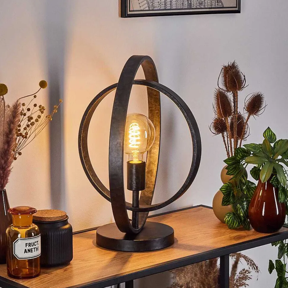 Lampe De Table Tercel Noir, 1 Lumiere