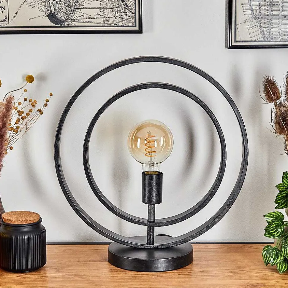 Lampe De Table Tercel Noir, 1 Lumiere