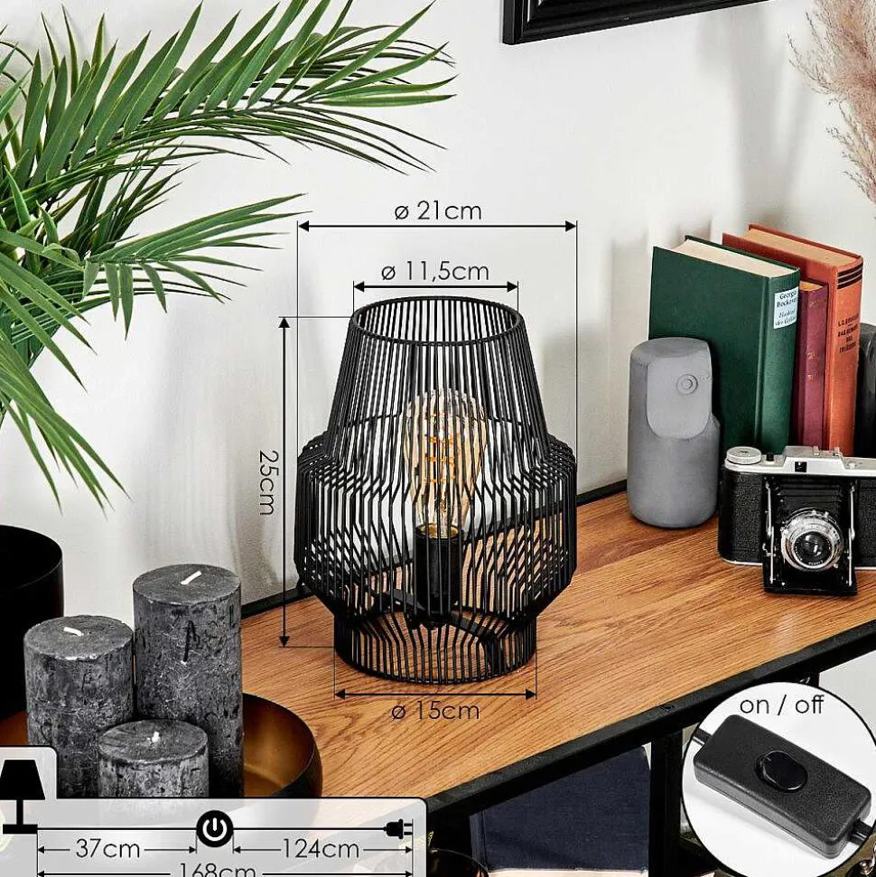 Lampe De Table Wemude Noir, 1 Lumiere
