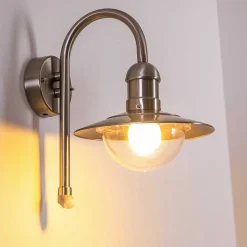 Lampe Murale D'Exterieur Elima Acier Inoxydable, 1 Lumiere, Detecteur De Mouvement