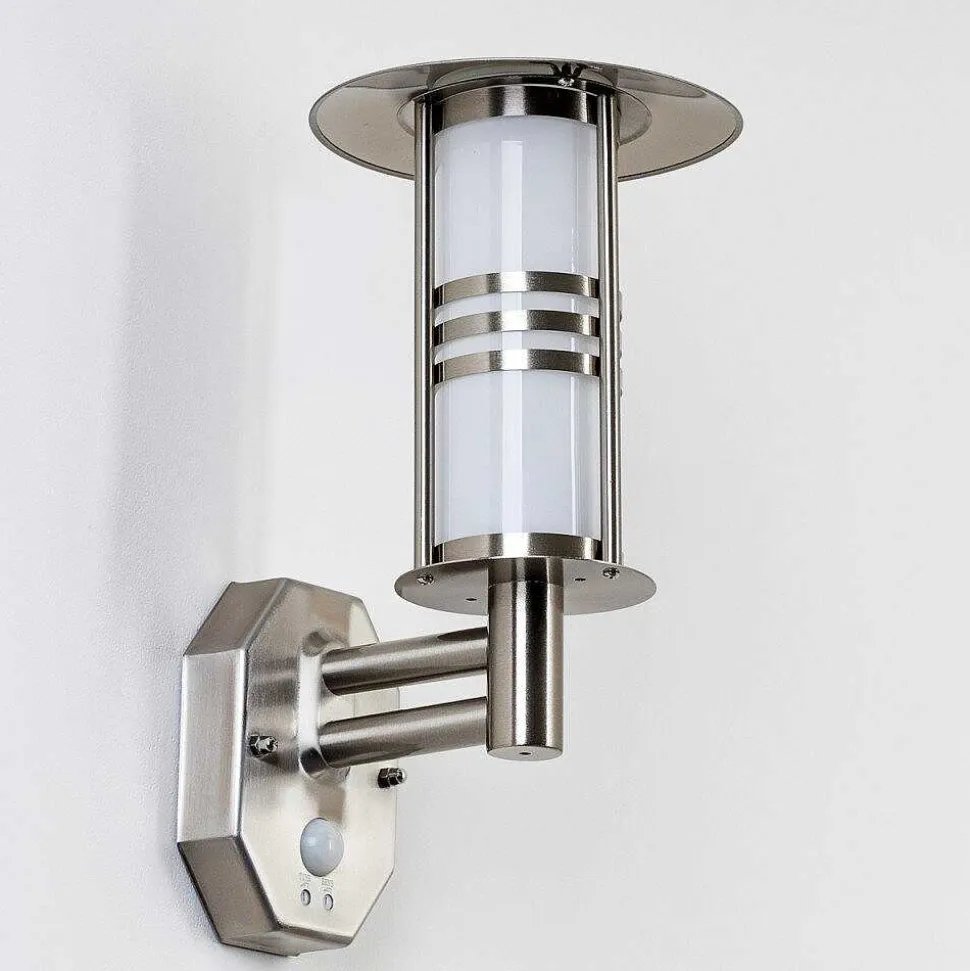 Lampe Murale D'Exterieur Forli Acier Inoxydable, 1 Lumiere, Detecteur De Mouvement