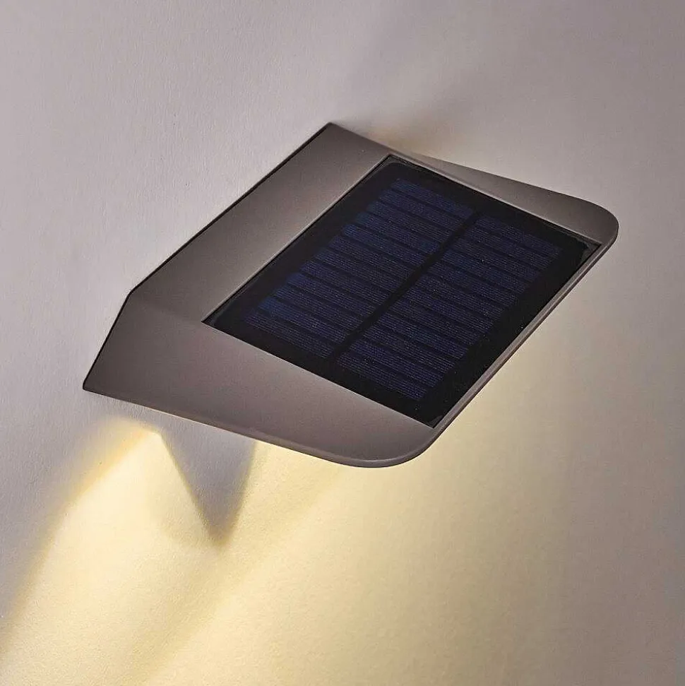 Lampe Solaire Camden Led Gris, 1 Lumiere, Detecteur De Mouvement