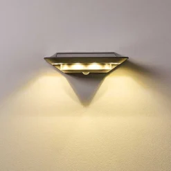 Lampe Solaire Camden Led Gris, 1 Lumiere, Detecteur De Mouvement