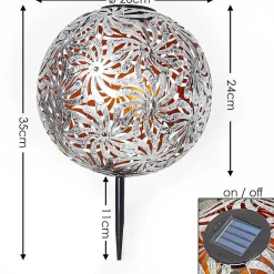 Lampe Solaire Gilbert Led Argent Oxyde, Or, 1 Lumiere